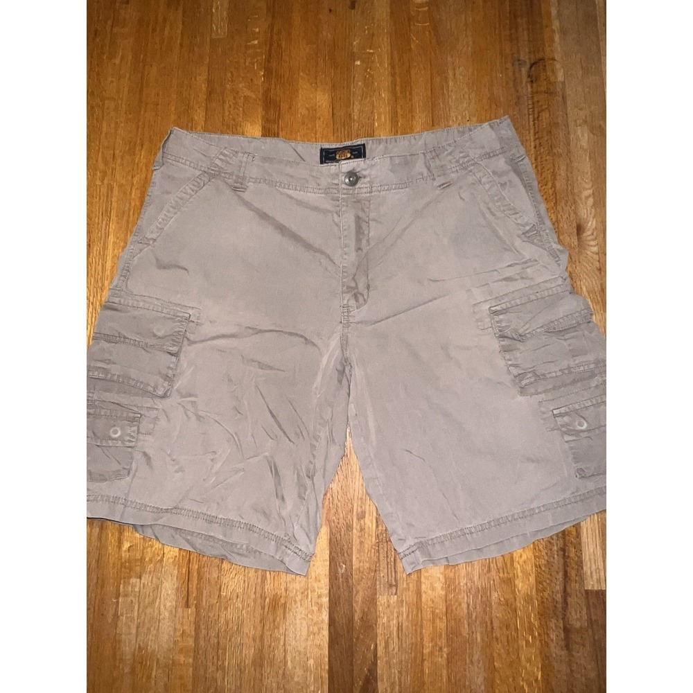 Vintage Route 66 Men 38 Tan Heavy Cargo Distressed‎ Y2K Baggy Shorts